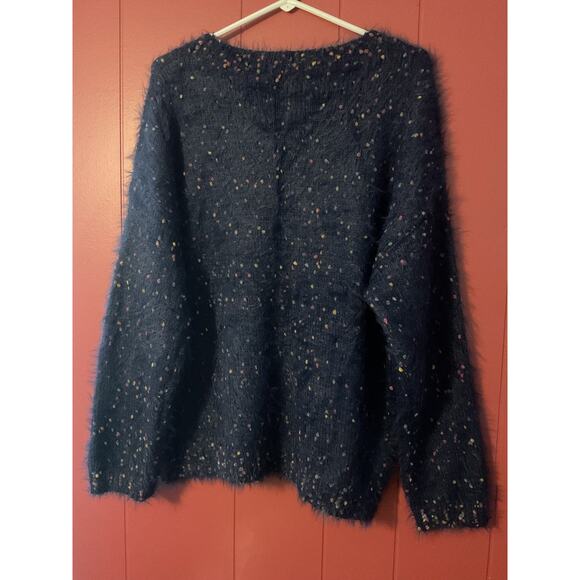 NEW Davi & Dani Size Large Blue Fuzzy Sweater - Picture 10 of 13